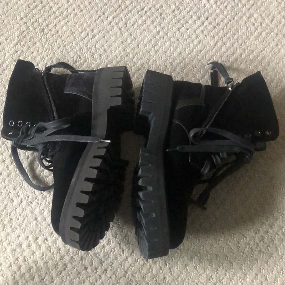 Booties zip lace up boots black new 35 (5) - Picture 3 of 11